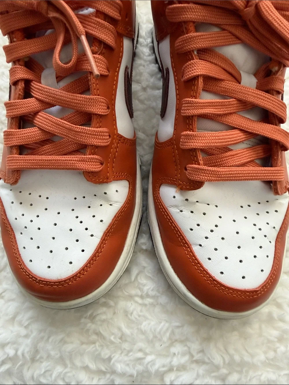 Nike Orange, White and Dark brown Low-Top Sneakers
